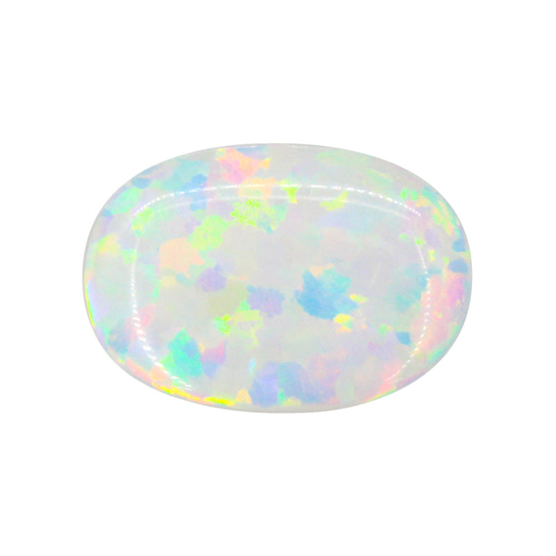 形合成欧泊OPAL石裸石 戒面人造澳宝椭圆形平底OP17