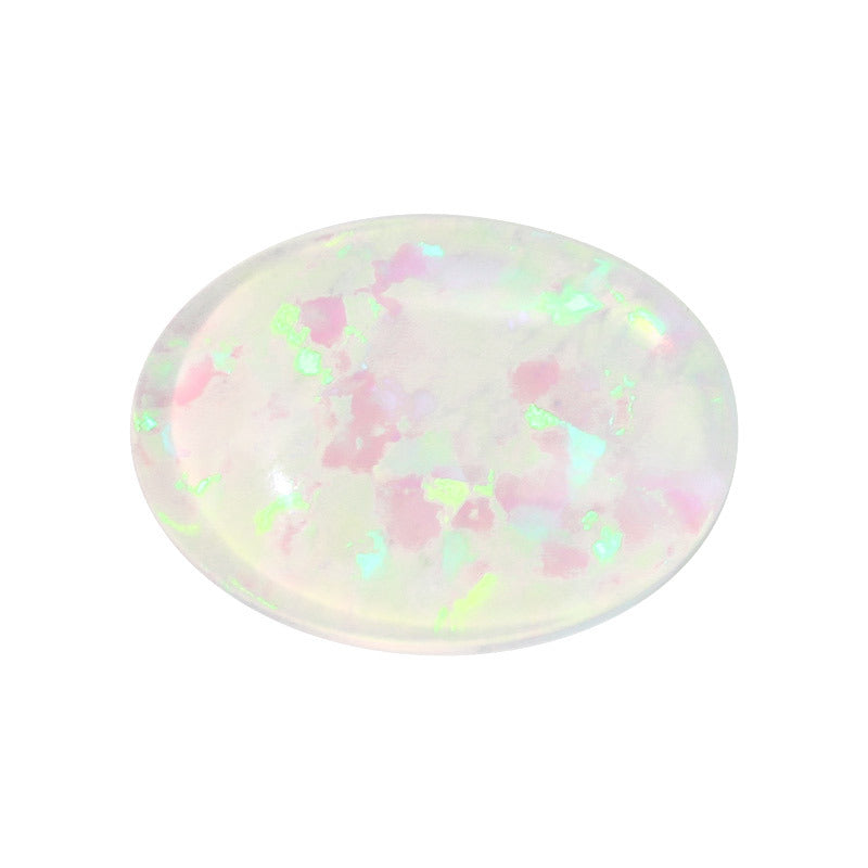 OPAL蛋形合成欧泊石裸石 人造澳宝椭圆形素面平底#17G2