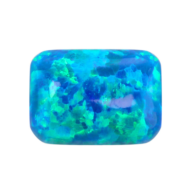 长方倒角平底素面人造欧泊石 合成澳宝戒面宝石裸石OP36