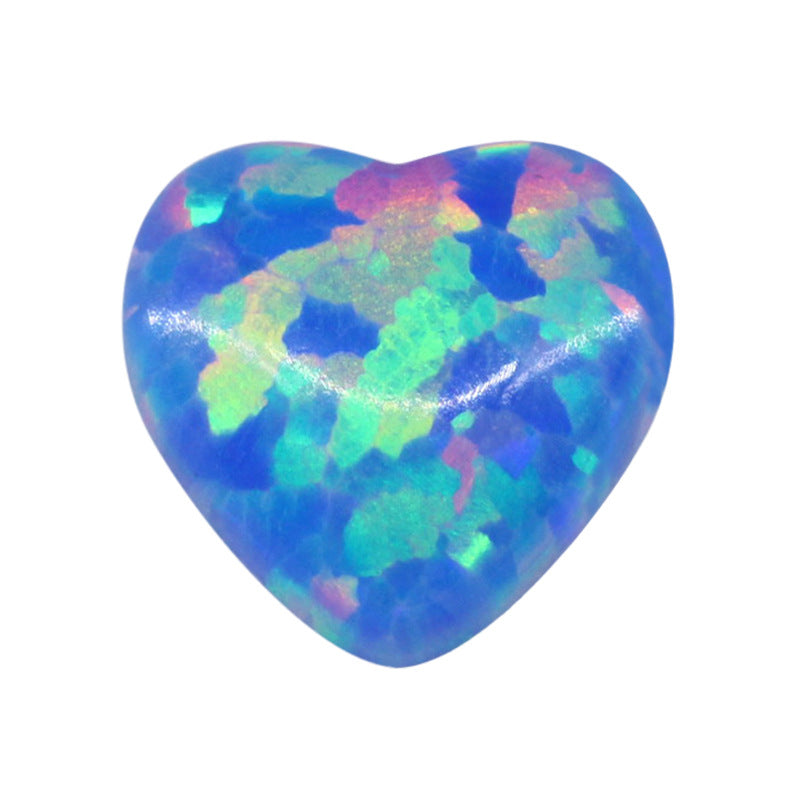 心形合成澳宝欧泊石裸石戒面桃心形人造OPAL蛋白石OP74