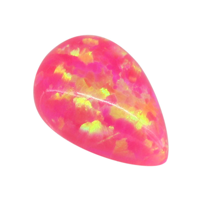 梨形合成欧泊石OPAL裸石 人造澳宝水滴形戒面平底钻OP43