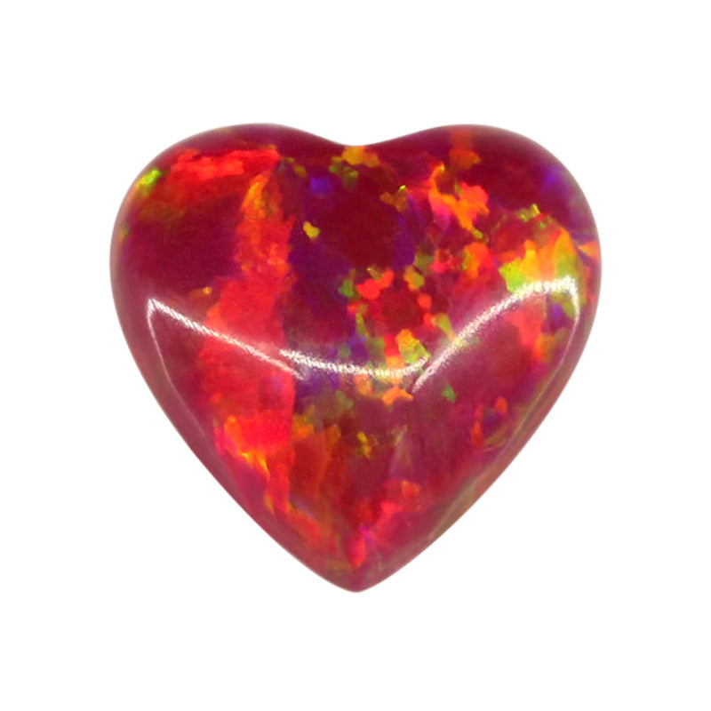心形合成澳宝欧泊石裸 石桃心形戒面人造OPAL蛋白石OP45