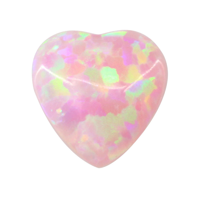 桃心形合成澳宝欧泊石裸石 人造OPAL蛋白石心形戒面OP08
