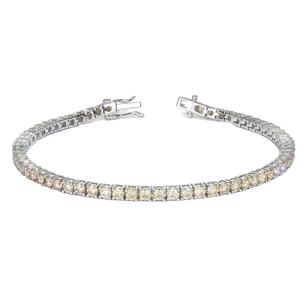 5MM跨境满镶莫桑石项链简约高级感S925银彩色网球项链配饰女长款