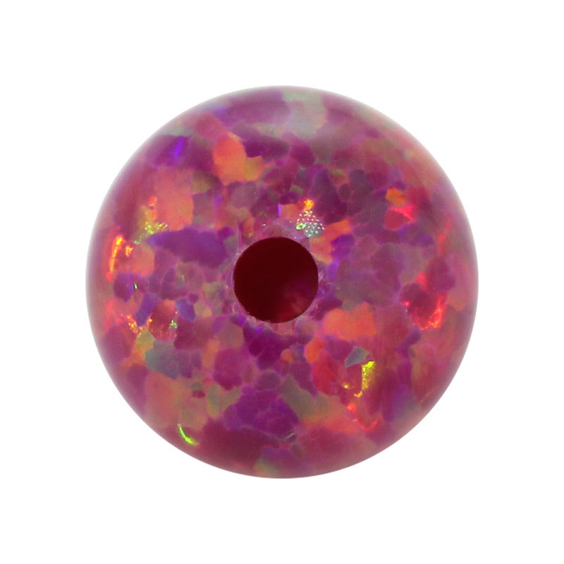 半孔球形OPAL仿欧泊石宝石裸石 人造合成澳宝红色OP23