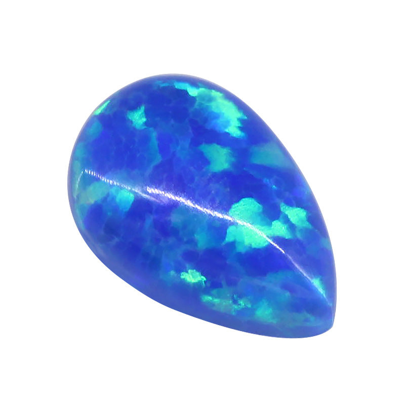 OPAL梨形合成欧泊石裸石 人造澳宝水滴形平底钻戒面OP05