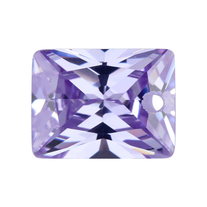 单孔长方形直角变蓝锆石裸石 立方氧化锆皓石厂家批发