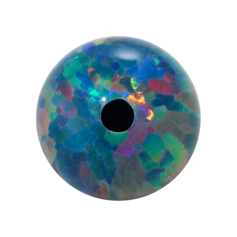 半孔球形OPAL仿欧泊石裸石 圆珠合成澳宝耳钉唇钉OP01