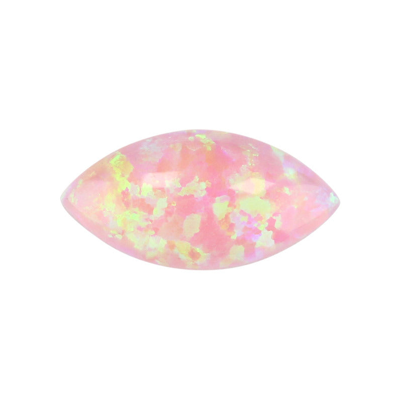 马眼平底钻形合成欧泊石裸石戒面 人造OPAL澳宝火彩OP08