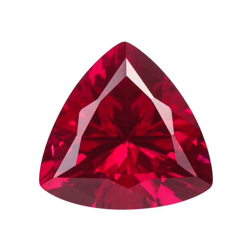 肥三角5#红刚玉裸石 三角形5号人造彩色Ruby红宝石批发