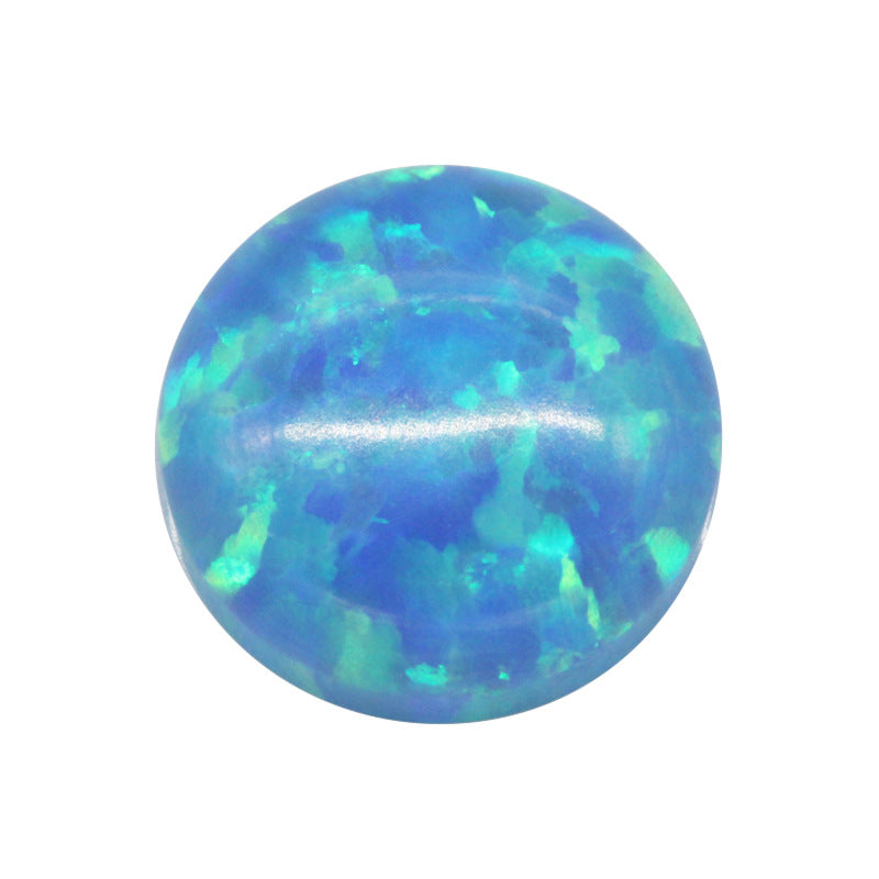 圆形OPAL仿欧泊石宝石裸石 人造合成平底澳宝#T-1蓝彩色