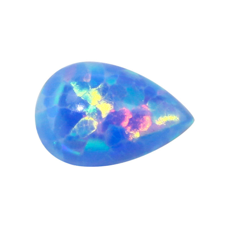 梨形合成欧泊石OPAL裸石 人造澳宝水滴形戒面平底钻OP74