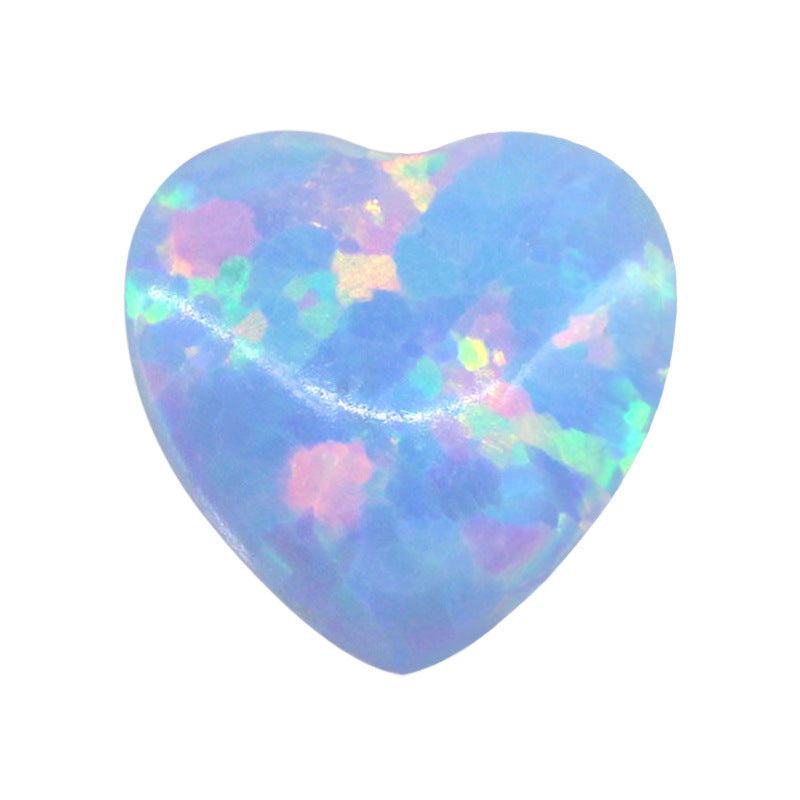 心形合成澳宝欧泊石戒面平底素面人造OPAL蛋白石OP26