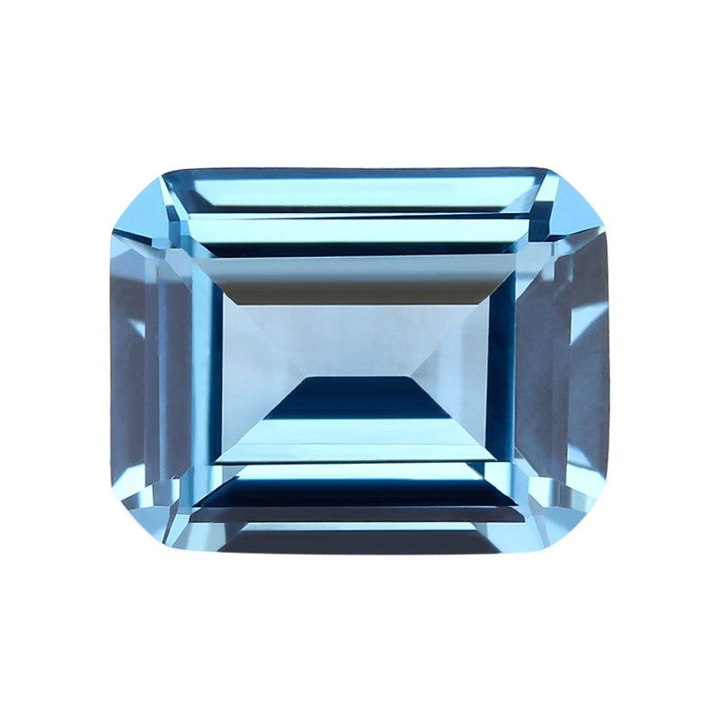 长方形倒角车平106#蓝尖晶裸石 合成宝石浅蓝色钻戒面