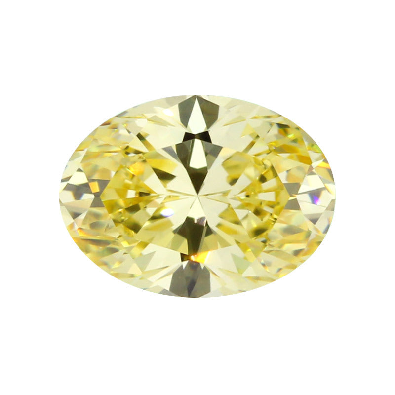 9A蛋形鹅黄色锆石裸石戒面钻 椭圆形柠檬黄立方氧化锆