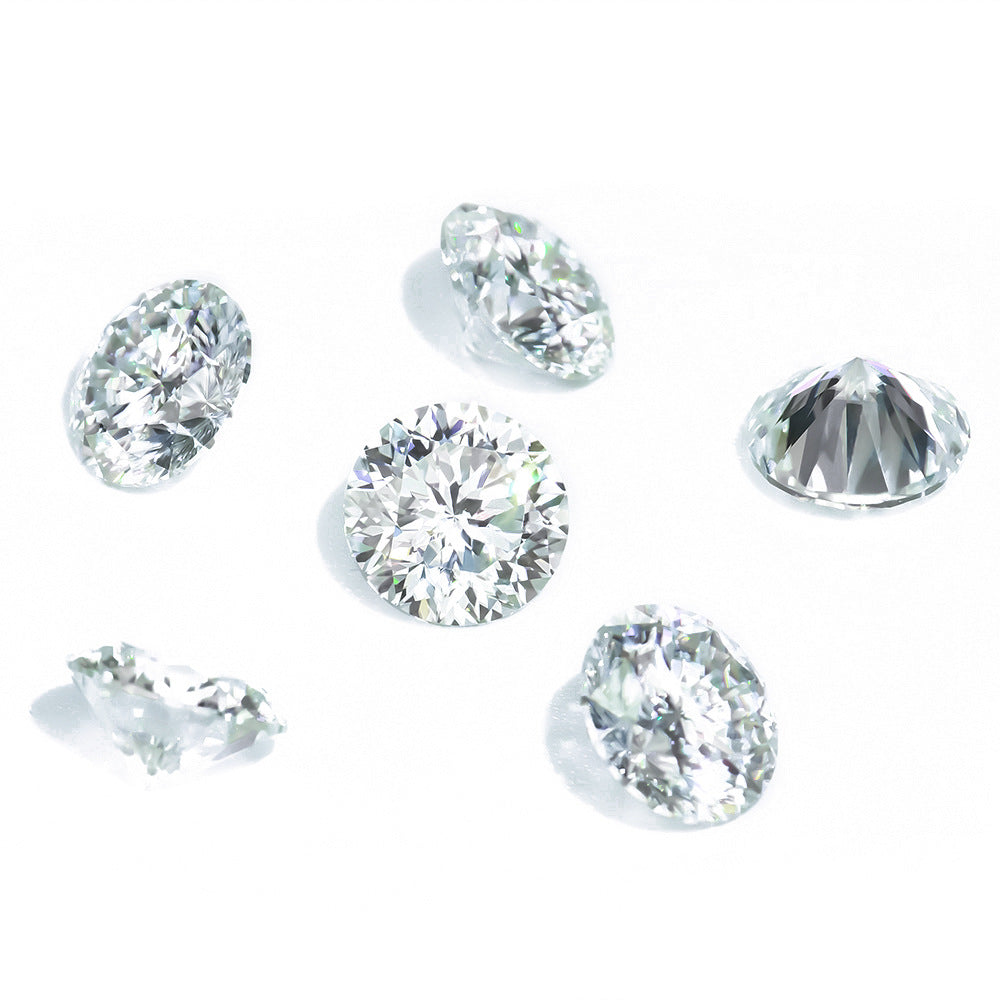 1克拉圆形莫桑石DEF色梅花切首饰戒指祼钻主石配GRA腰码