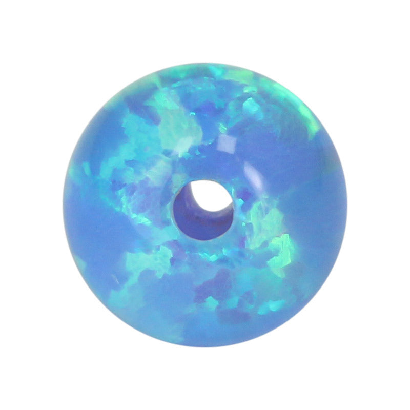 全孔球形OPAL仿欧泊石宝石裸石 人造合成圆珠蓝澳宝OP06