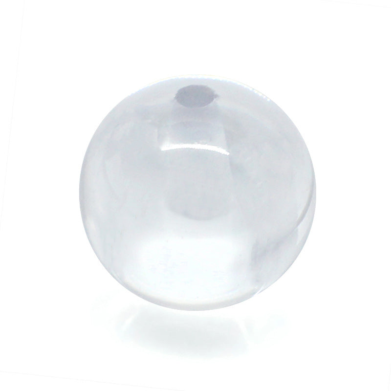 半孔白锆圆珠锆石珠子裸石 打孔CZ光珠耳钉耳坠DIY批发