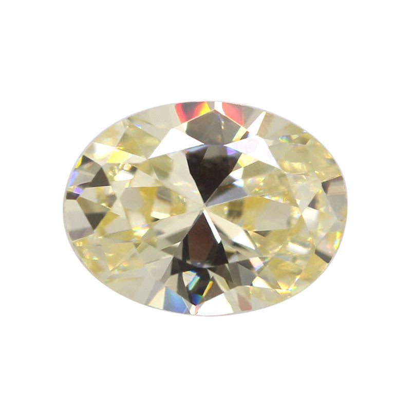蛋形鹅黄色锆石裸石戒面钻 椭圆形柠檬黄梧州人造宝石