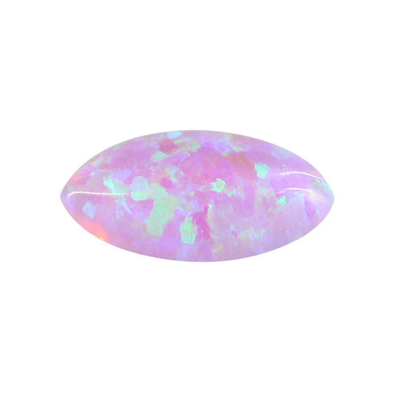 OPAL马眼形合成欧泊石裸石戒面 人造火彩澳宝平底钻OP10