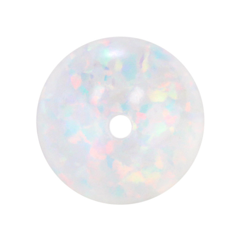 全孔球形OPAL仿欧泊石宝石澳宝 合成圆珠蛋白石白色OP18