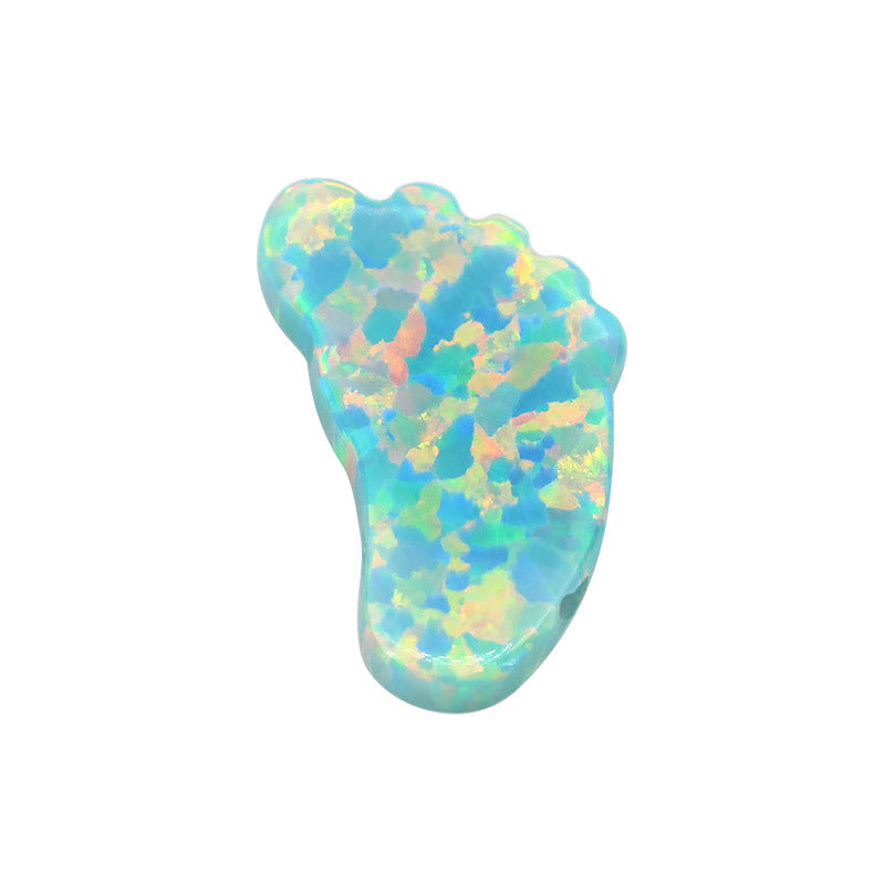 合成澳宝欧泊石OPAL脚丫子 素面平底裸石戒面项链OP03