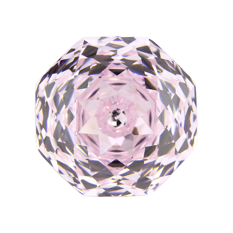 千禧玫瑰切浅粉八边形高碳钻 樱花粉立体轻奢首饰尖底石