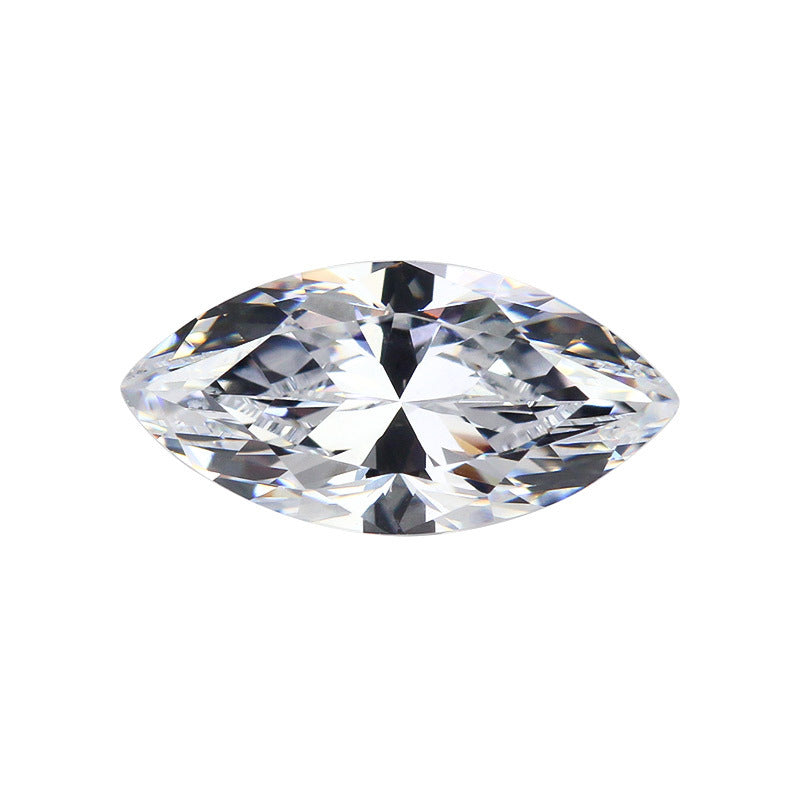 9A级马眼形白色锆石戒面裸石 人造CZ无色透明尖底皓石钻