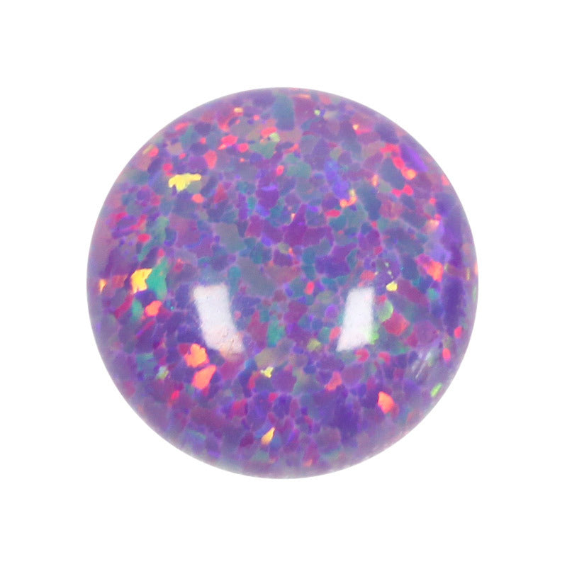 圆形平底人造合成仿欧泊石宝石裸石 澳宝紫色欧珀OP38