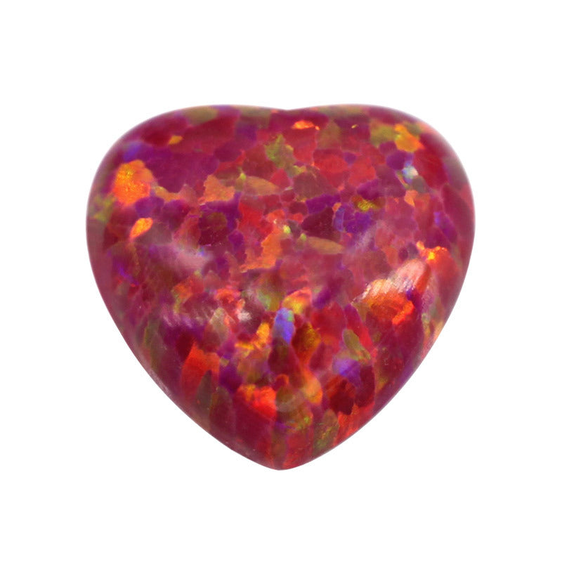 心形合成澳宝欧泊石裸石 人造蛋白石心形戒指批发#R1