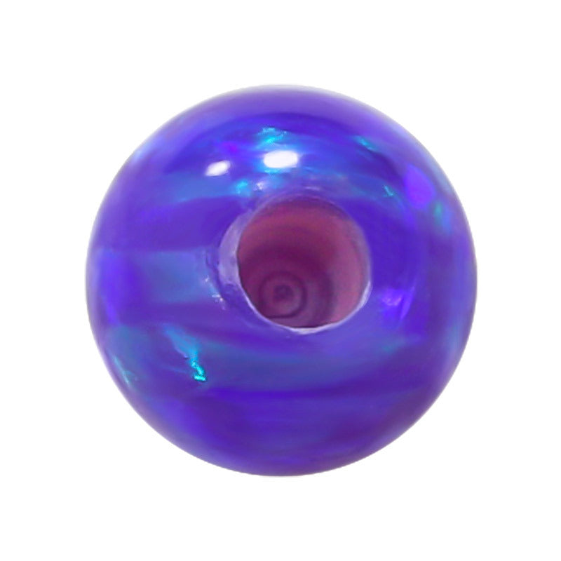 半孔球形OPAL仿欧泊石宝石裸石 人造合成圆珠蓝澳宝OP51