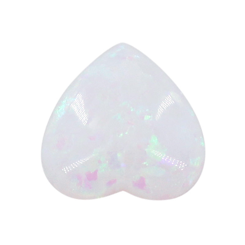 桃心形合成澳宝欧泊石裸石 人造OPAL蛋白石心形戒面OP16