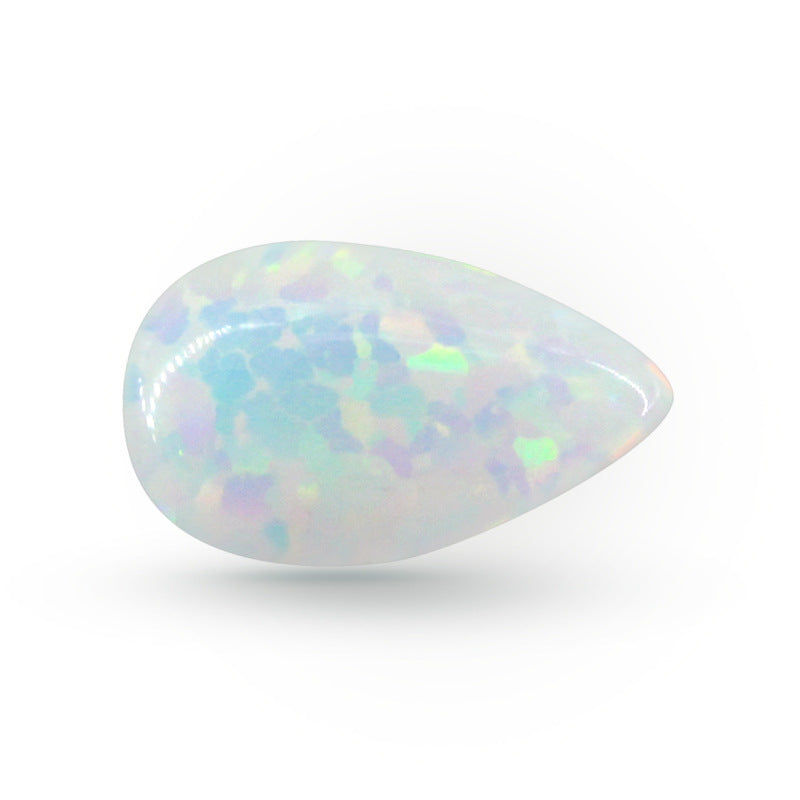 梨形合成欧泊石OPAL裸石戒面 人造澳宝水滴形平底钻OP17