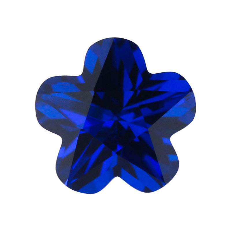 113号五梅花蓝尖晶 人造彩色宝石批发113#尖晶石裸石
