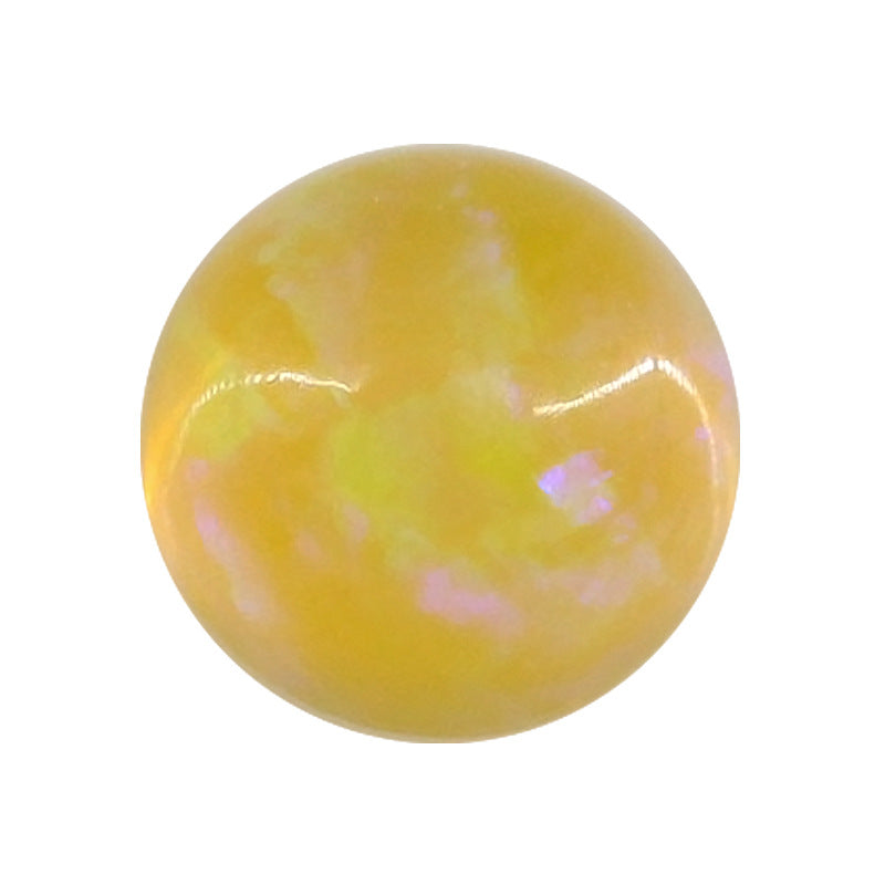 圆形平底OPAL黄色多彩仿欧泊石宝石 人造合成澳宝#16C
