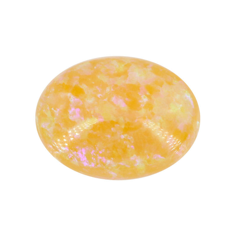 蛋形合成欧泊石OPAL裸石戒面人造澳宝椭圆形平底#16C