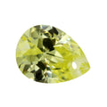 单孔梨形橄榄黄色锆石裸石 打孔水滴形人造彩色散珠裸钻