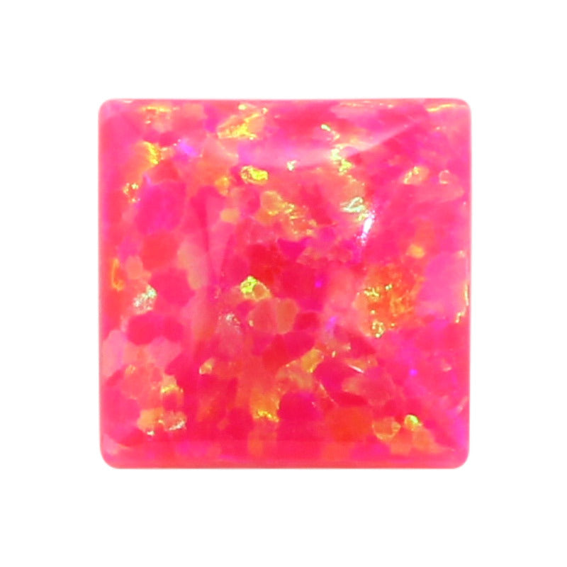 正方直角平底人造合成OPAL仿欧泊石 桃红色OP43澳宝欧珀