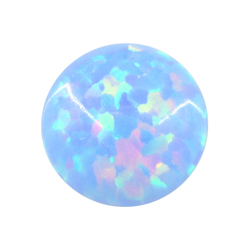 圆形OPAL仿欧泊石宝石裸石 人造合成平底澳宝天蓝色OP26