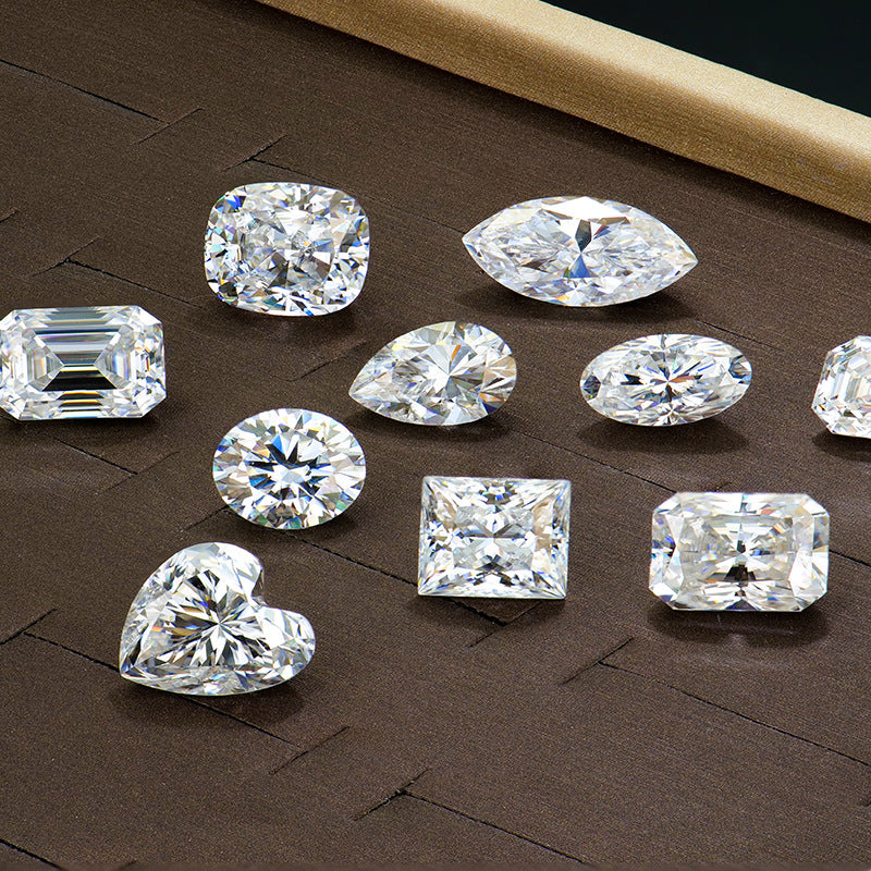 DEF-VVS色莫桑裸石梧州人造宝石项链戒指配石超白圆形批发面镶嵌