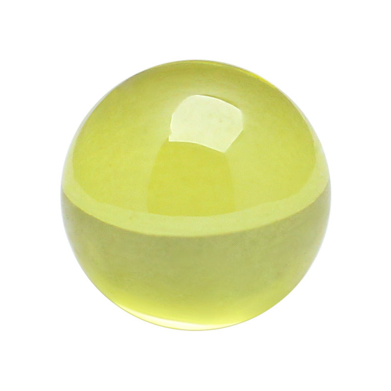 圆珠橄榄黄色锆石裸石 球形光珠宝石镶首饰品散珠DIY