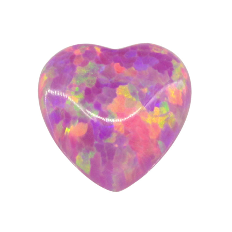 心形合成澳宝欧泊石裸石 人造桃心形OPAL蛋白石戒面OP22