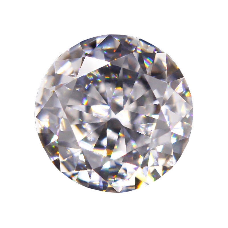9A圆形冰花切高碳钻 白色锆石裸石戒面主石人造CZ宝石