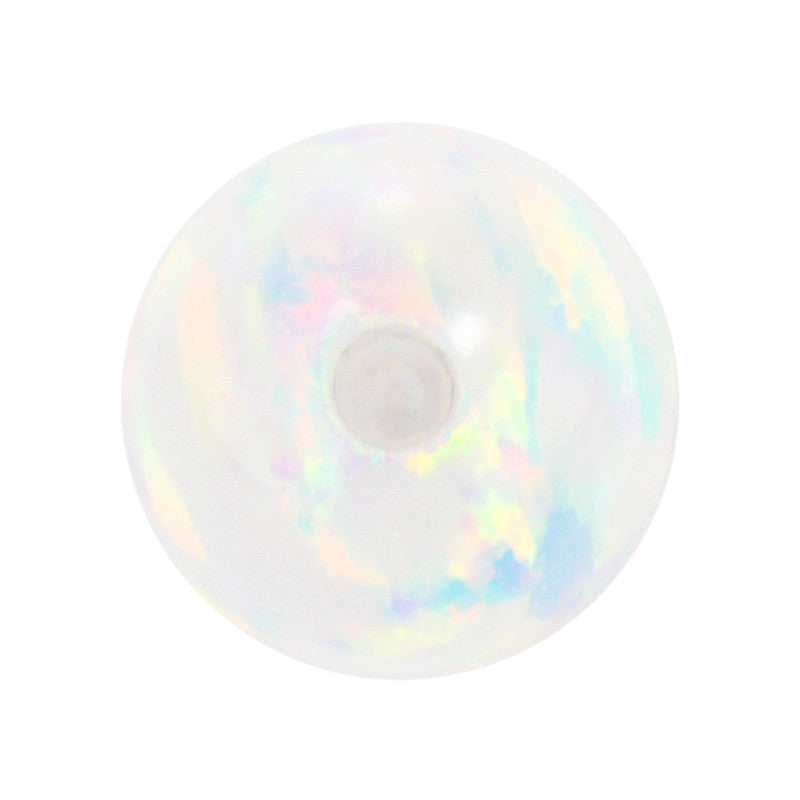 半孔球形OPAL仿欧泊石宝石裸石 耳钉唇钉DIY圆珠OP17