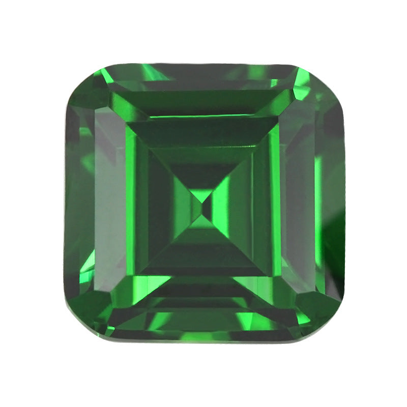 绿锆正方倒角车平 祖母绿色锆石裸石批发 宝塔形CZ皓石