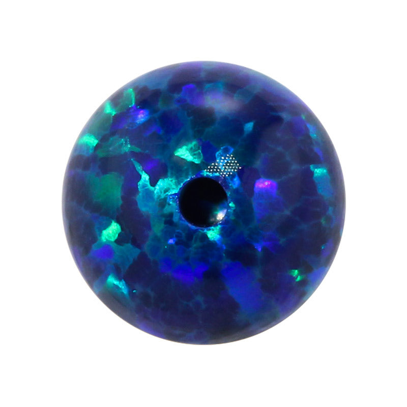 半孔球形OPAL仿欧泊石宝石裸石 深蓝人造澳宝珠子OP14
