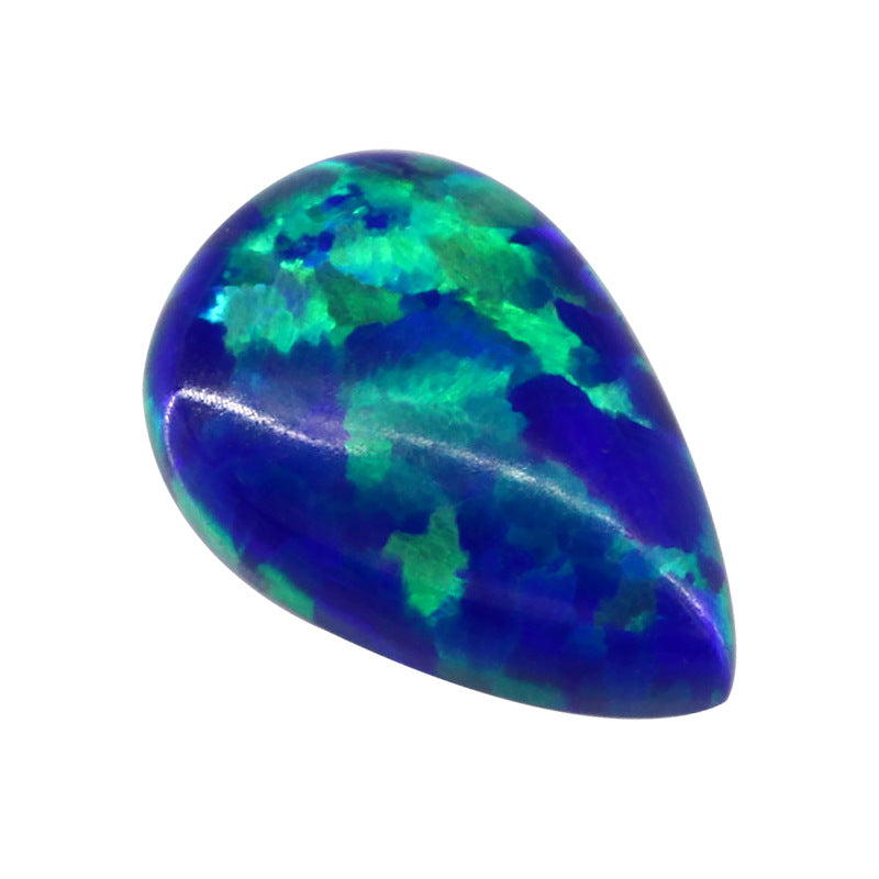 梨形OPAL合成欧泊石裸石戒面 人造澳宝水滴形平底钻#L-1