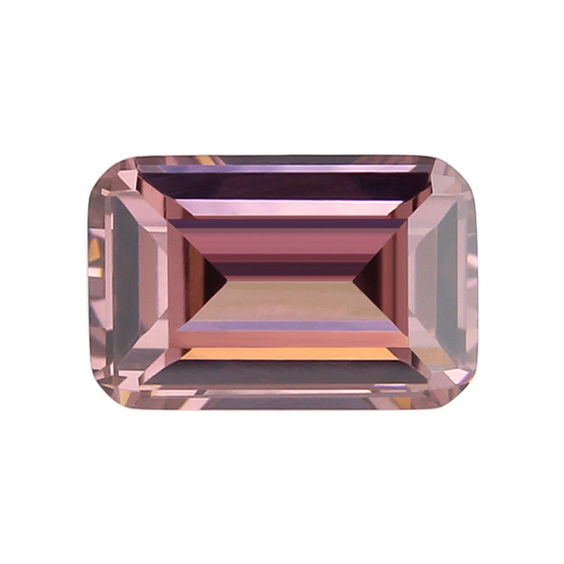 长方形倒角车平浅胭脂锆石裸石 祖母绿切割烟锆胭锆CZ宝