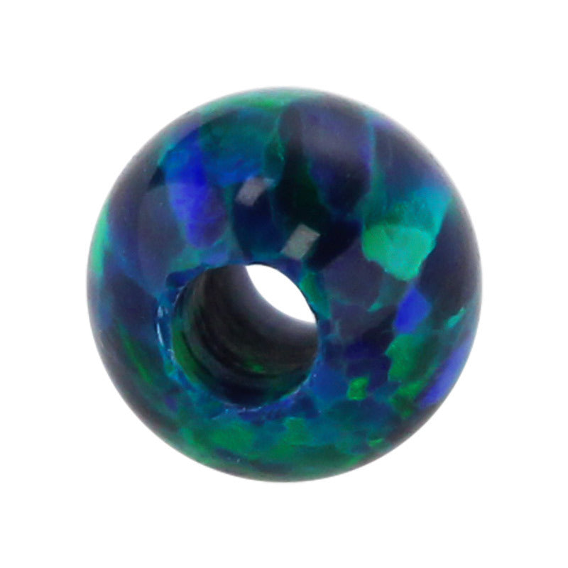 全孔圆珠OPAL仿欧泊石散珠子 人造合成球形澳宝串珠OP19