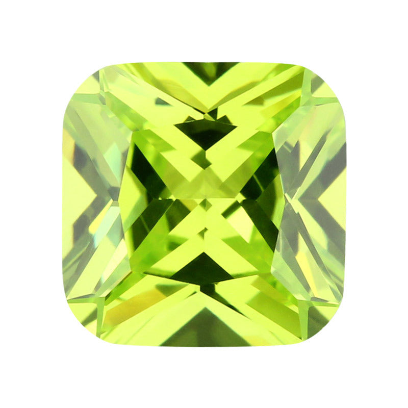 正方形倒角苹果绿锆石 果绿锆裸石合成皓石CZ厂家批发